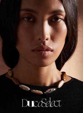 DUCO图画石项链锁骨链