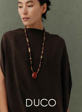 古珠玛瑙长款项链复古时尚红碧玉古珠玛瑙新品