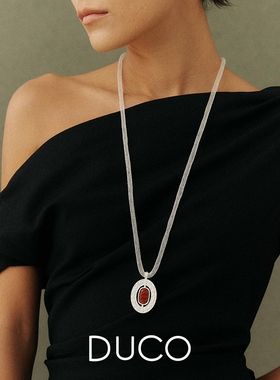 Amorflora系列丝网款椭圆形S纹理环绕吊坠 925银时尚百搭高级感