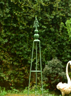 复古做旧仙女型花支架 铁艺塔式爬藤架 铁线莲花架庭院 阳台花园