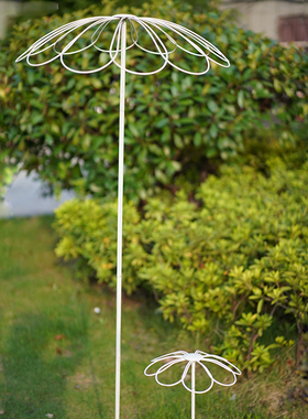 户外花园做旧花朵雨伞花插庭院别墅阳台刺猬狐狸铁线莲月季爬藤架