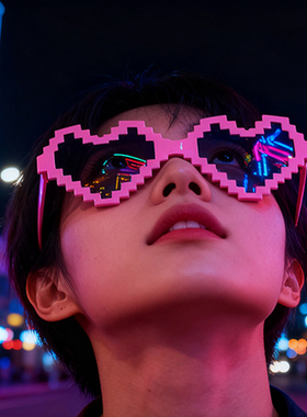 欧美复古爱心太阳镜桃心网红明星