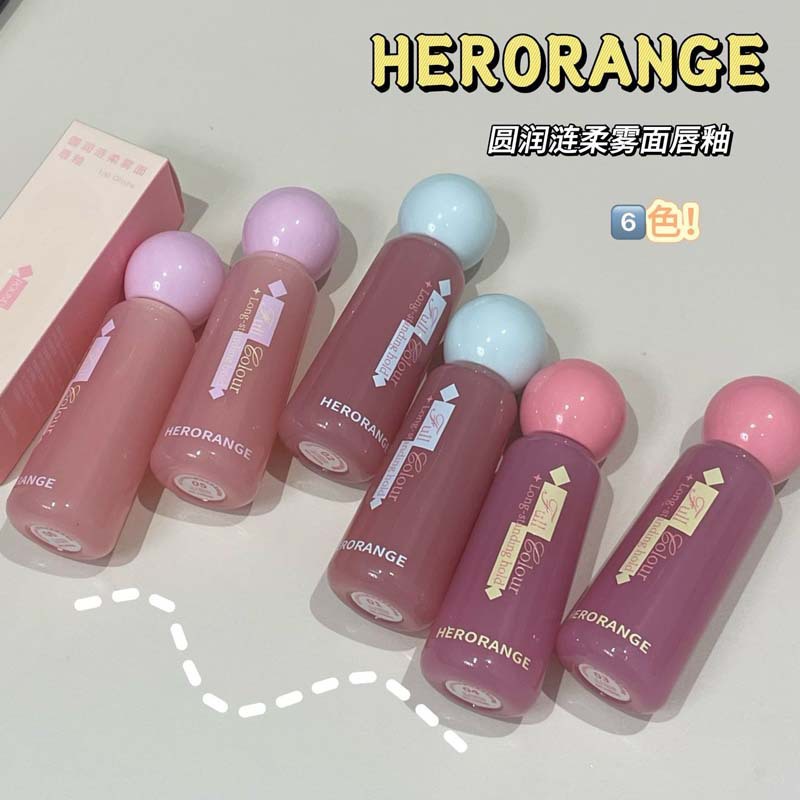 HERORANGE园润涟柔雾面唇釉 丝绒哑光持妆显色自然易上色口红唇泥 - 图0