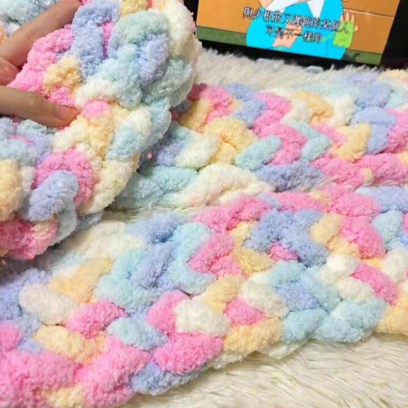 手织围巾毛线手工diy编织材料包手编手指粗冰条线渐变色送男女生 - 图2