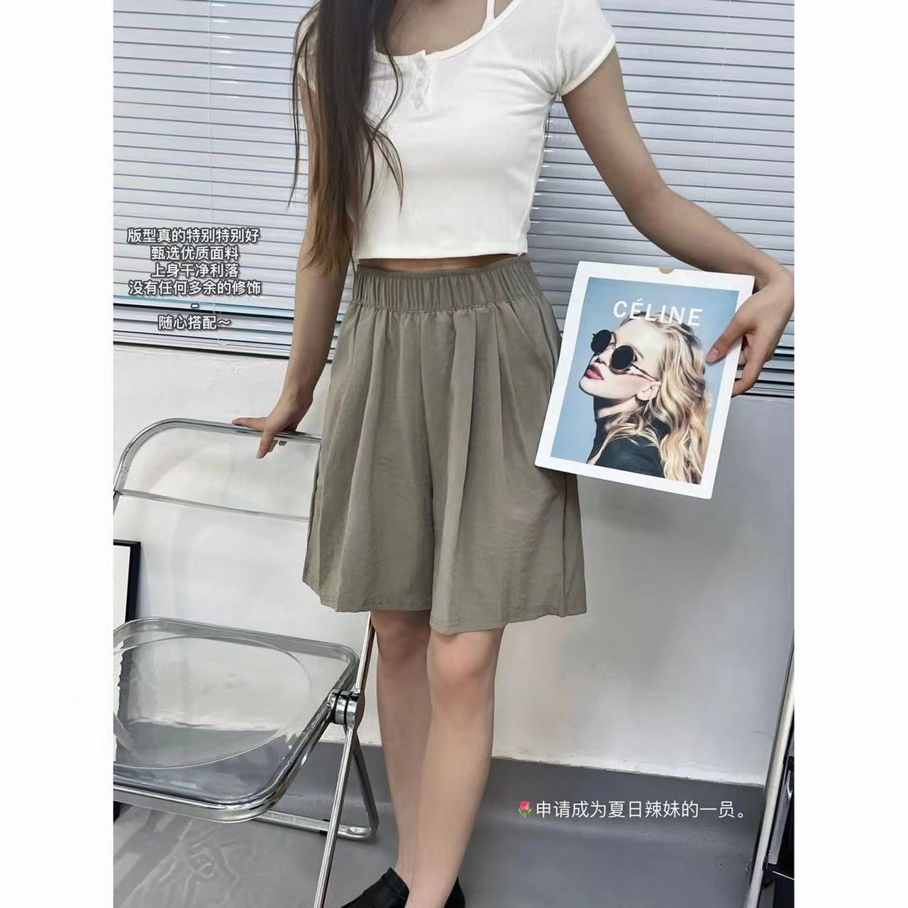 山本短裤女2024夏薄款宽松阔腿腰基础款休闲日系五分裤外穿中裤_万拉小姐生活馆_女装/女士精品-第2张图片-提都小院 山本短裤女2024夏薄款宽松阔腿腰基础款休闲日系五分裤外穿中裤_万拉小姐生活馆_女装/女士精品-第2张图片-提都小院