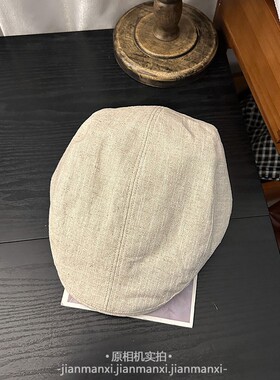 前进帽夏季女薄款复古纯色文艺百搭画家帽日韩可调节古风贝雷帽