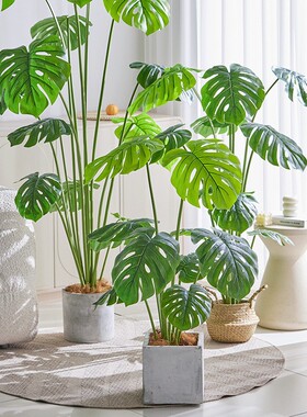 临雅北欧仿真绿植仿生龟背竹植物装饰假花摆件客厅室内ins风盆栽