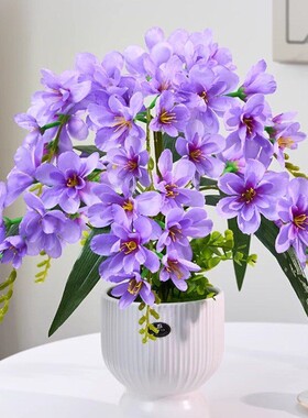 仿真香雪兰花摆设餐桌摆花装饰花蝴蝶兰假花干花轻奢高档花艺摆件