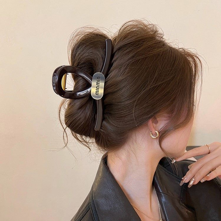 简约高质量字母抓夹女感2025新款发量多鲨鱼夹大号发夹子头饰,淘宝优惠券,粉丝福利购,淘宝优惠卷