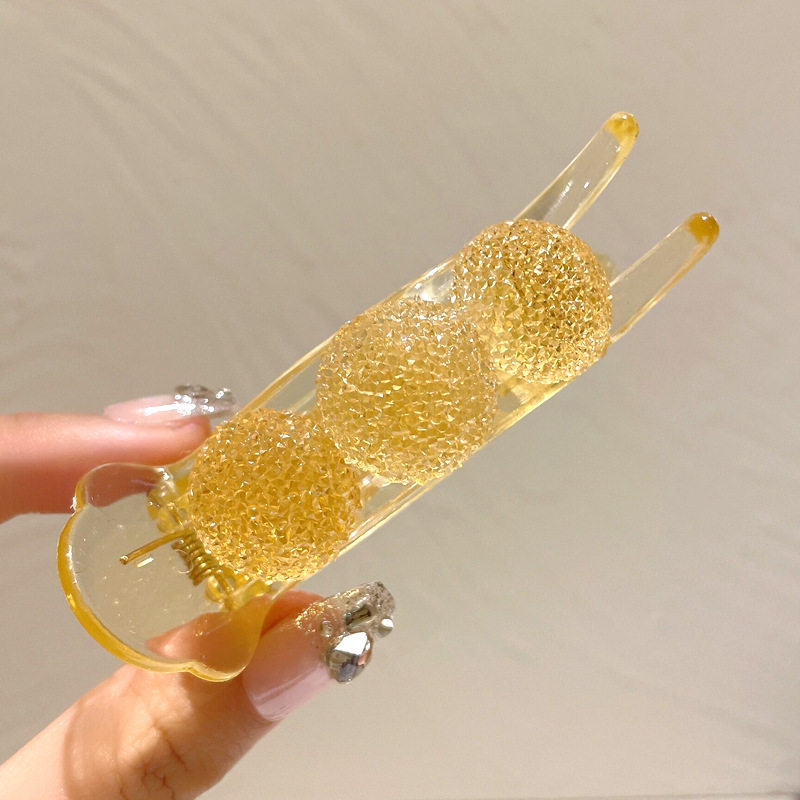 超仙优雅花朵丸子头抓夹韩式高档精致后脑勺鲨鱼夹发卡夹子头饰女 - 图2