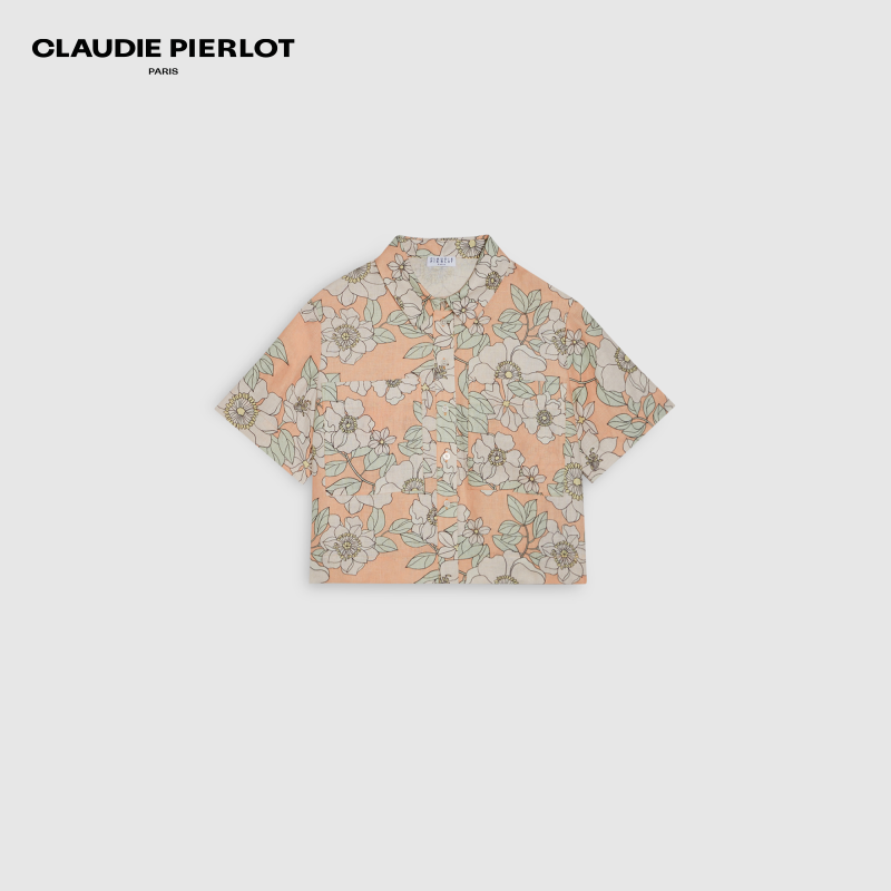 CLAUDIE PIERLOT Outlet春秋女装法式印花短款衬衫上衣CFPCM00249-图3