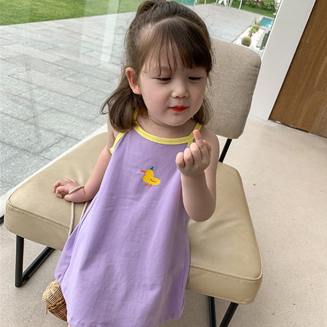 2025夏季新款吊带裙儿童薄纯棉连衣裙长裙女童条纹爆款回归回头客 - 图2