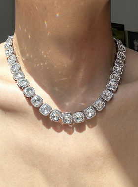 满钻冰糖古巴项链高级感百搭配饰