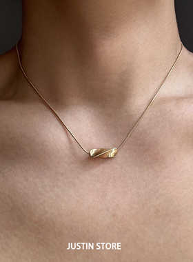 嘻哈冷淡风钛钢项链18k金配饰男