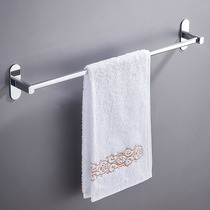 Net red free of single holes Stainless Steel Frame Towels Hook Makeup Room Bathroom With Rod Towel V Rod Bathroom Pendant