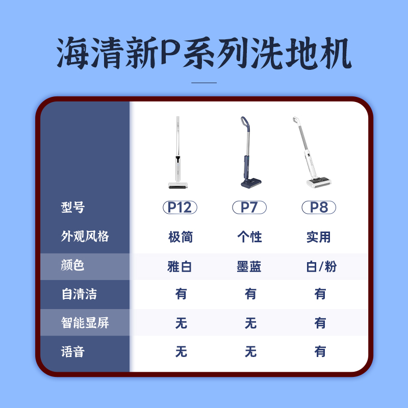 hikins海清新洗地机家用无线洗拖地机无风机扫洗拖一体滚刷自清洁