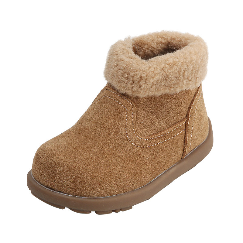 儿童雪地靴宝宝加绒短靴冬季新款男女小童保暖棉靴软底学步婴儿鞋,淘宝优惠券,粉丝福利购,淘宝优惠卷