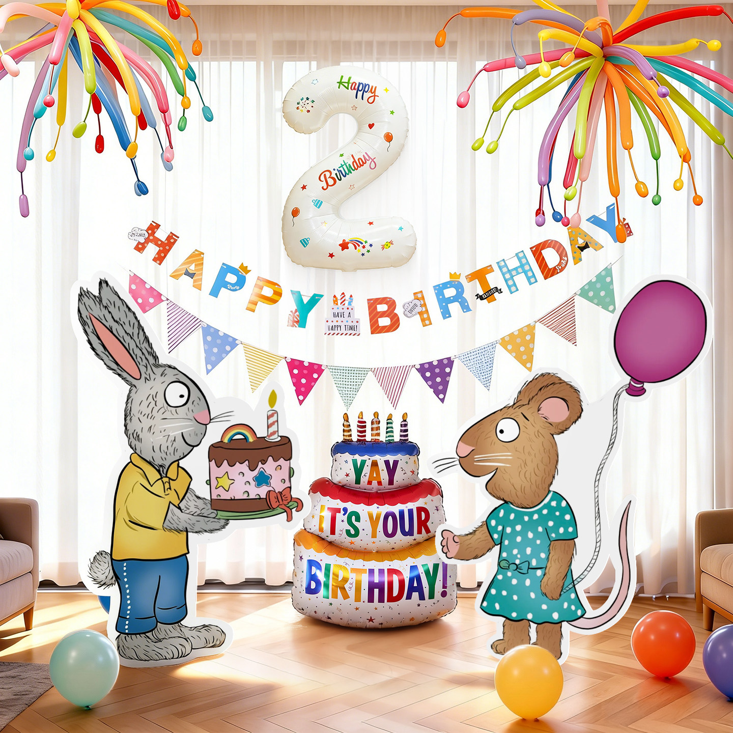 波西和皮普儿童生日布置场景装饰男女孩派对背景墙KT板氛围感道具,淘宝优惠券,粉丝福利购,淘宝优惠卷