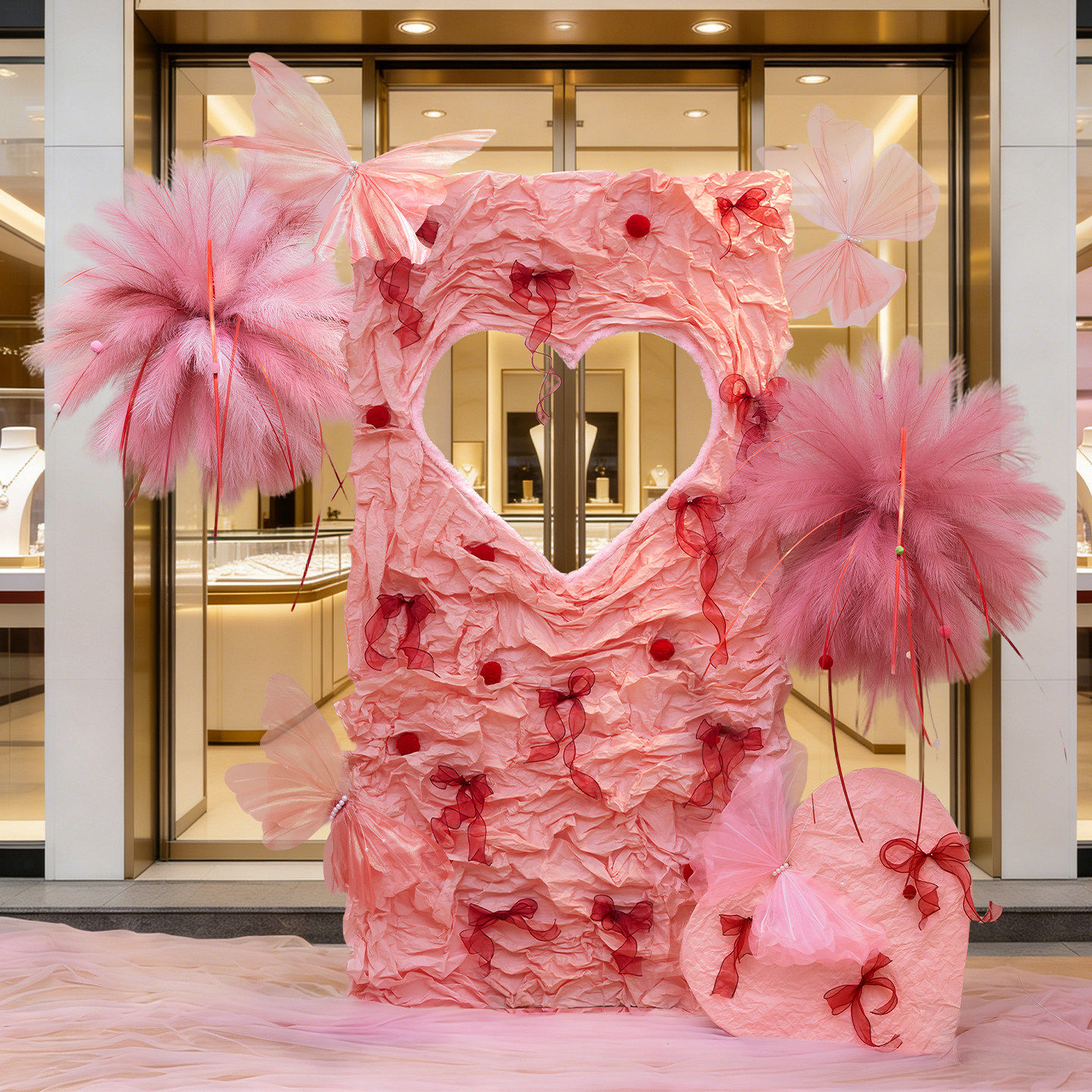 214情人节氛围布置装饰商场珠宝店铺KT板求婚拍照高级氛围背景墙,淘宝优惠券,粉丝福利购,淘宝优惠卷