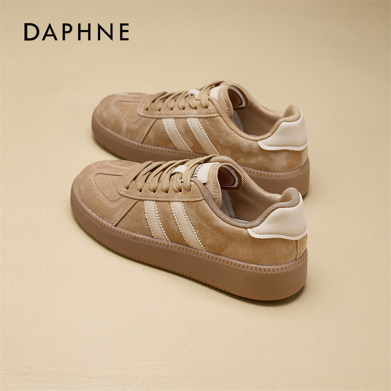 达芙妮德训鞋女2026春季新款复古休闲板鞋厚底美拉德棕色运动鞋子,淘宝优惠券,粉丝福利购,淘宝优惠卷