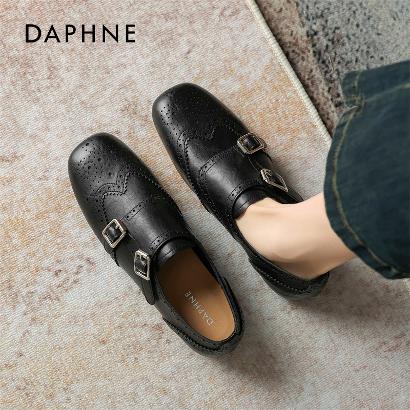 达芙妮平底乐福鞋女2026春季新款复古英伦风单鞋百搭巴洛克小皮鞋,淘宝优惠券,粉丝福利购,淘宝优惠卷