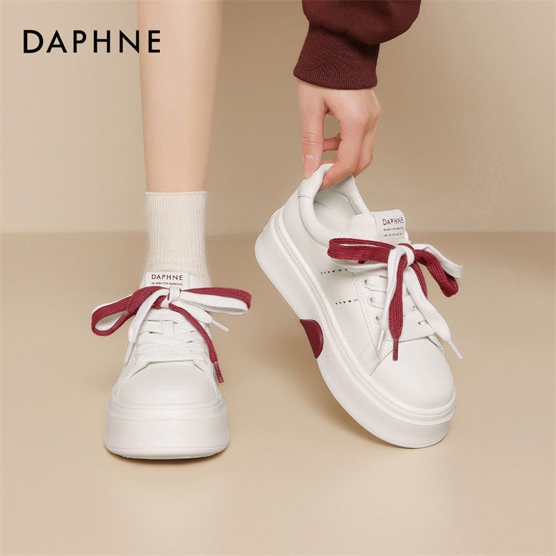 达芙妮厚底小白鞋女2025新款爆款秋季增高板鞋透气拼色休闲鞋子女,淘宝优惠券,粉丝福利购,淘宝优惠卷