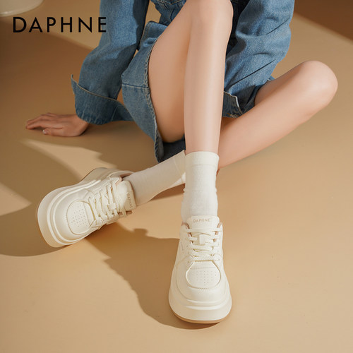 达芙妮厚底小白鞋女款2025新款加绒女鞋休闲运动鞋白色鞋子女鞋冬 - 图2