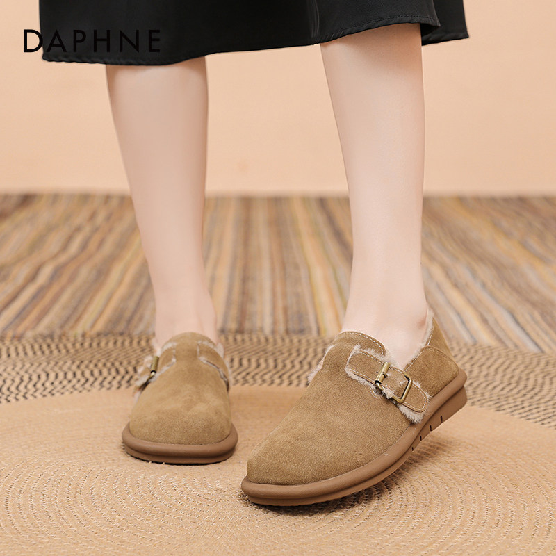 达芙妮勃肯鞋女2023秋冬新款加绒复古一脚蹬单鞋软底孕妇妈妈鞋,淘宝优惠券,粉丝福利购,淘宝优惠卷