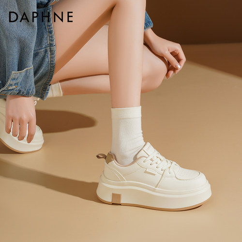 达芙妮厚底小白鞋女款2025新款加绒女鞋休闲运动鞋白色鞋子女鞋冬 - 图3