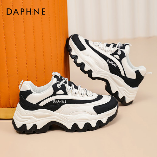 达芙妮老爹鞋女款2025新款冬增高鞋子女厚底黑色女鞋休闲运动鞋子 - 图3