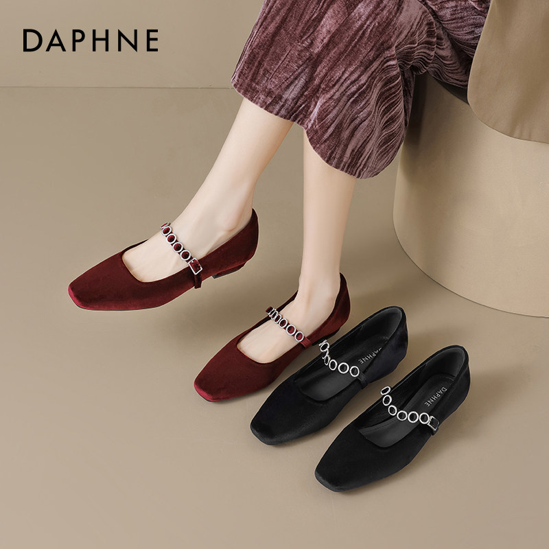 达芙妮红色婚鞋玛丽珍女2026新款秋冬粗跟复古单鞋法式伴娘新娘鞋,淘宝优惠券,粉丝福利购,淘宝优惠卷