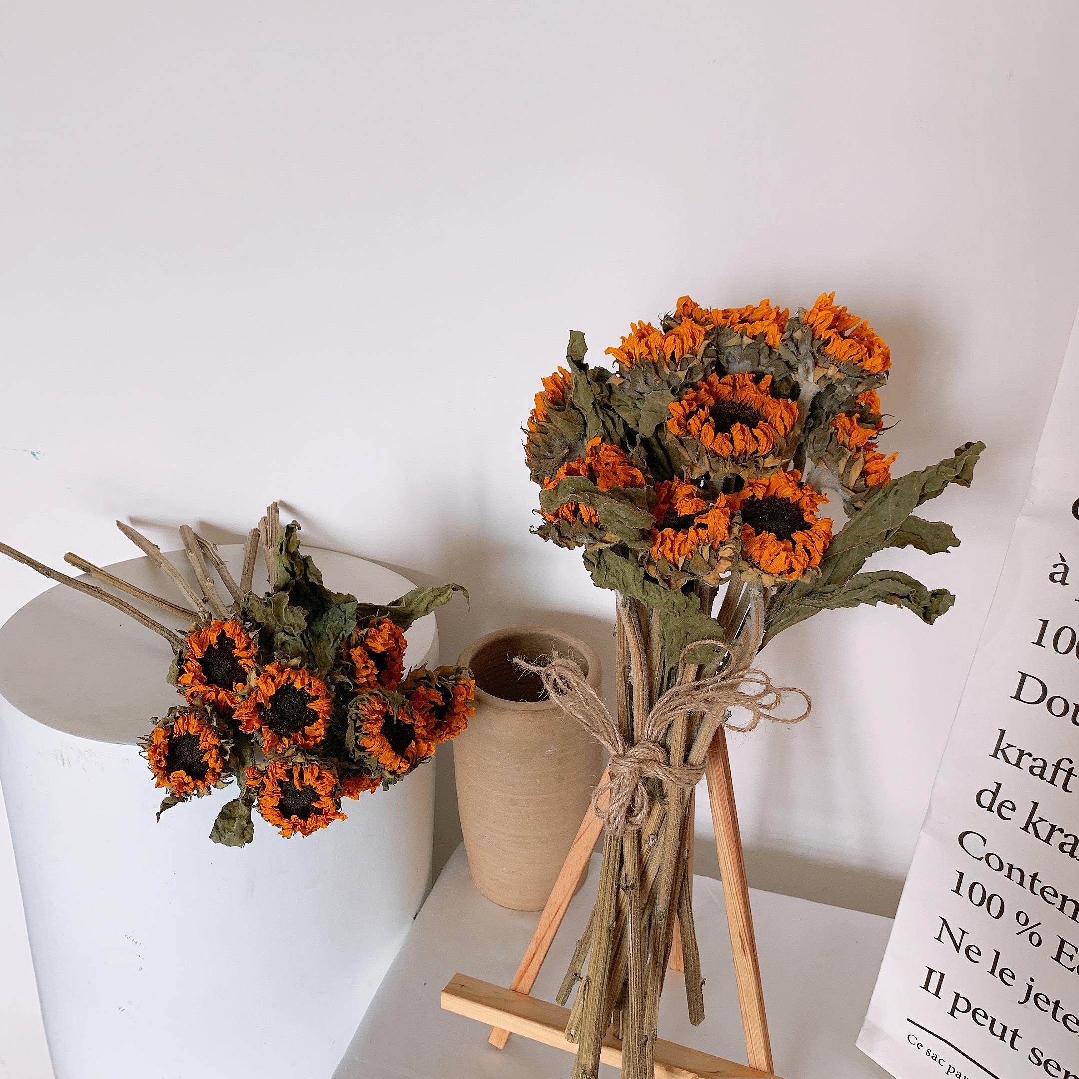 向日葵干花花束真花家居客厅装饰摆件diy插花送人礼物毕业拍照