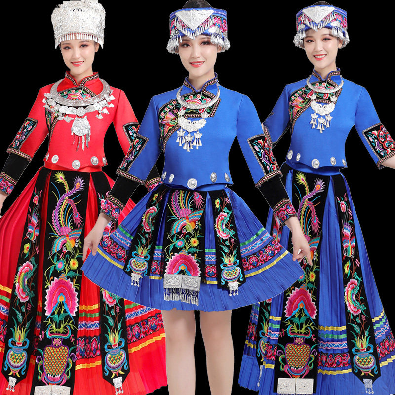 少数民族服装女装56个彝族女舞蹈服 肯莎凯民族服装/舞台装