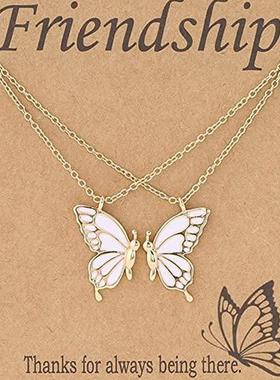 Best Friend Butterfly Necklace for Women Friendship Necklace