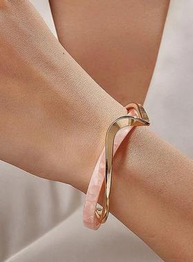 White Shellfish Bracelets Board Bend Metal Bangles Womens Ha