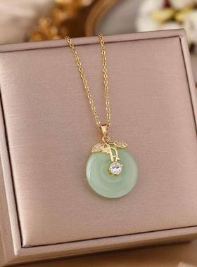 Guofeng Guochao Vintage Sansheng Apricot Necklace Women