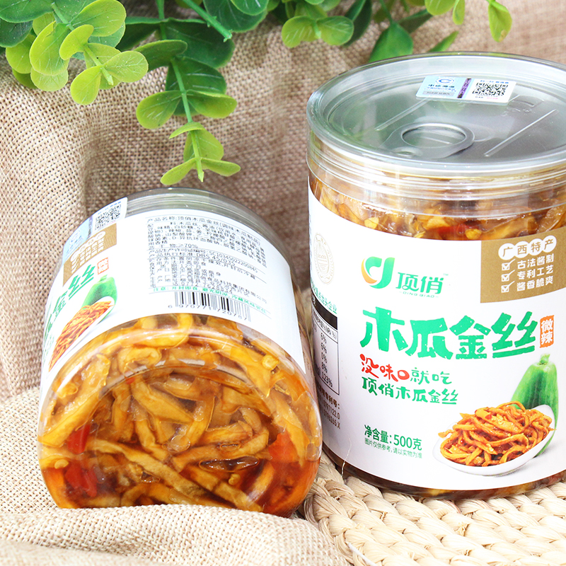 顶俏香辣木瓜金丝280g1kg瓶广西特产下饭菜酱菜湖南口味香脆拌饭 - 图2