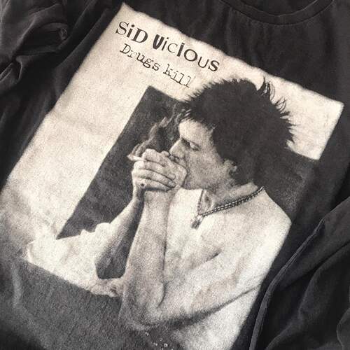 店主推荐款！Sex Pistols贝斯手sid vicious1979重磅水洗长袖T恤 - 图0