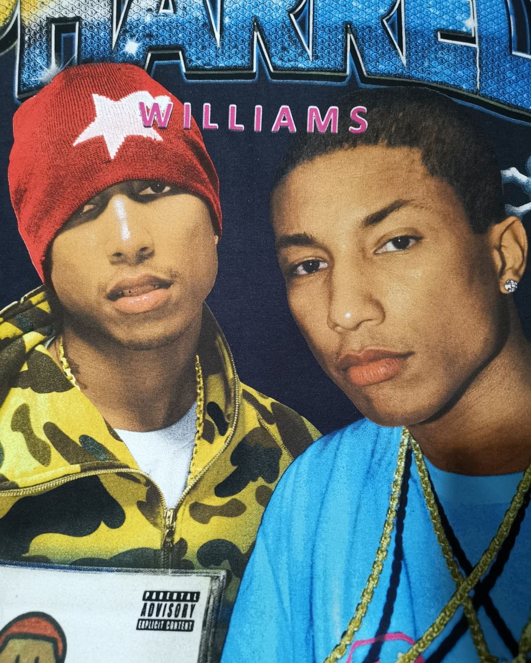 Rapper穿搭法瑞尔威廉姆斯Pharrell Williams说唱歌手美式复古T恤-图2