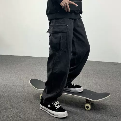 Трендовые брендовые прямые свободные джинсы, весенние штаны, свободный крой