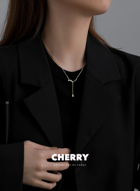 高级感精致微笑水滴项链女