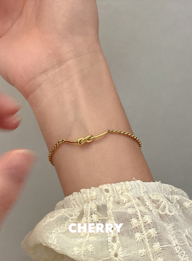 金色打结钛钢流苏秋冬手链女