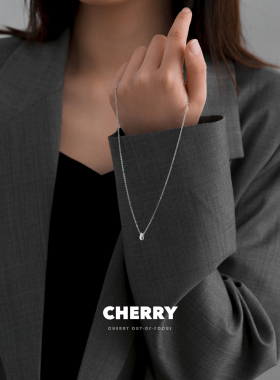 简约冷淡风银色水滴吊坠项链