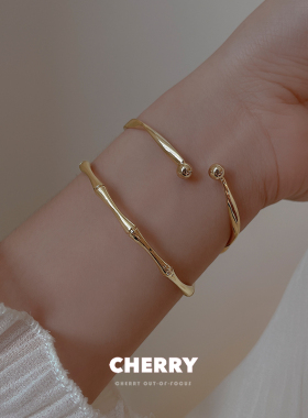 竹节莫比乌斯开口手镯