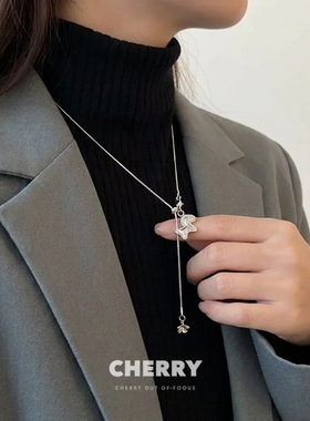 银色碎冰冰小马吊坠项链女轻