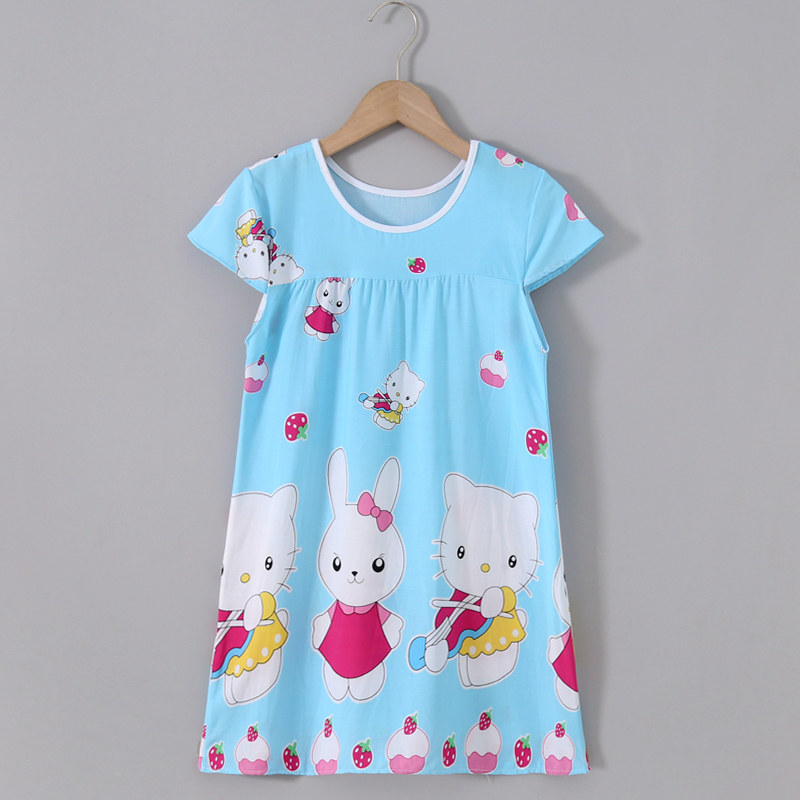 女童睡裙夏季棉绸儿童睡衣短袖薄款小女孩公主夏天裙子宝宝家居服,淘宝优惠券,粉丝福利购,淘宝优惠卷