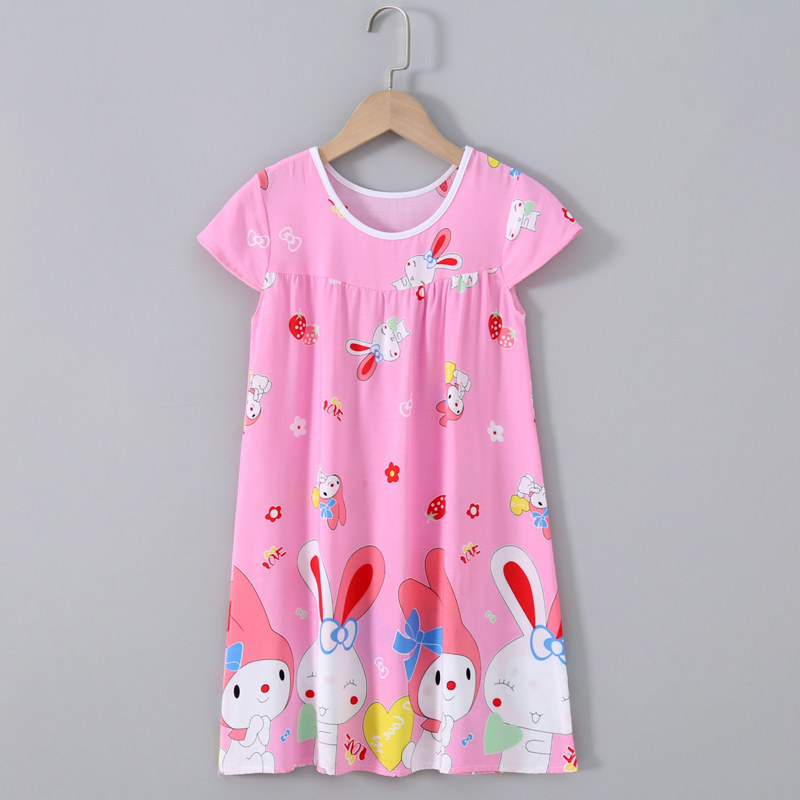 女童睡裙夏季棉绸儿童睡衣短袖薄款小女孩公主夏天裙子宝宝家居服,淘宝优惠券,粉丝福利购,淘宝优惠卷