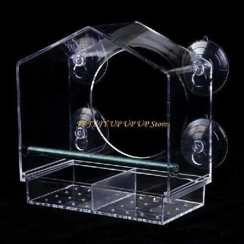 Acrylic Window Bird Feeder Large Size with Suction Cups - 图2