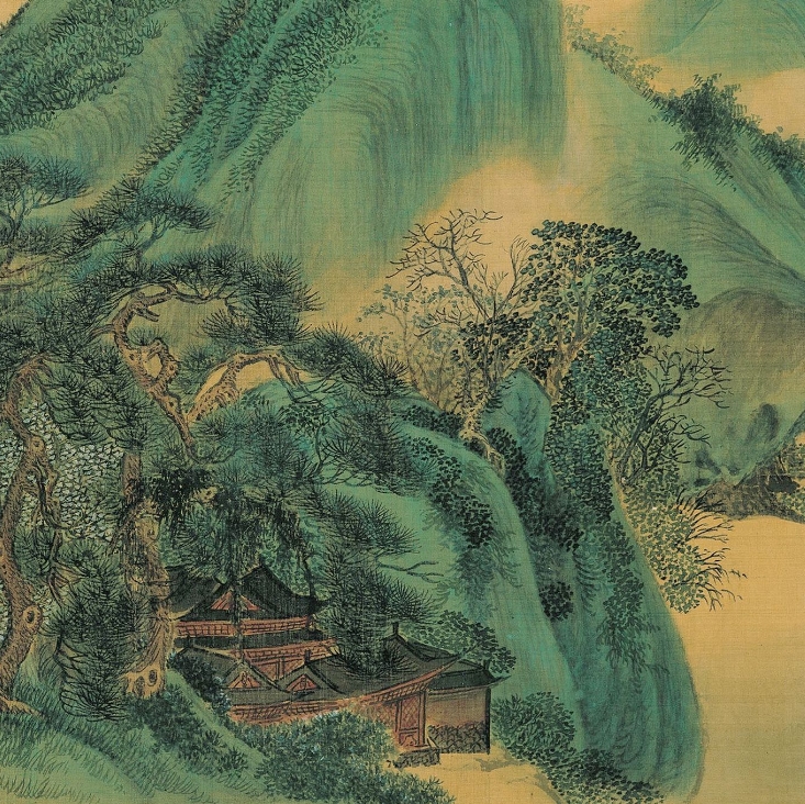 1:1现货 清 吴历 云白山青图卷 青绿山水高清真迹复制品26x119cm - 图2