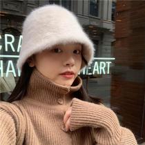 Day Series Retro 100 lap cover Rabbit Fur Bucket Cap Children Han Edition Autumn Winter Warm Fisherman Basin Cap s Head circumference